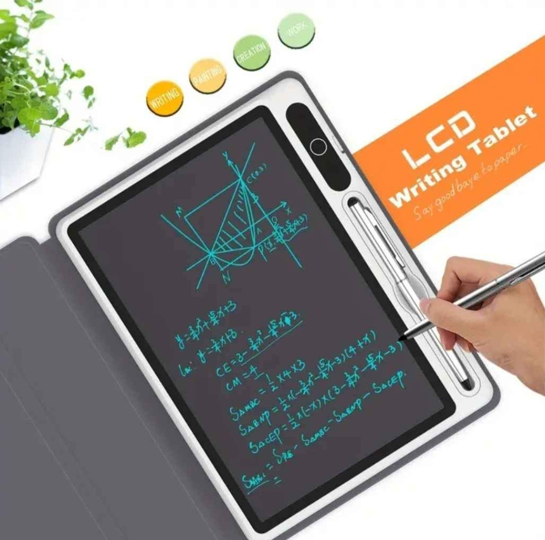10-Inch LCD Writing Tablet with Black Protective Leather Case