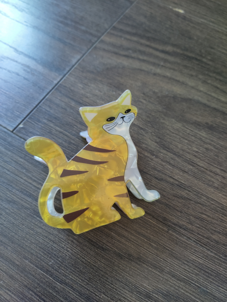 Cute Cat Hair Claw Clip - Yellow