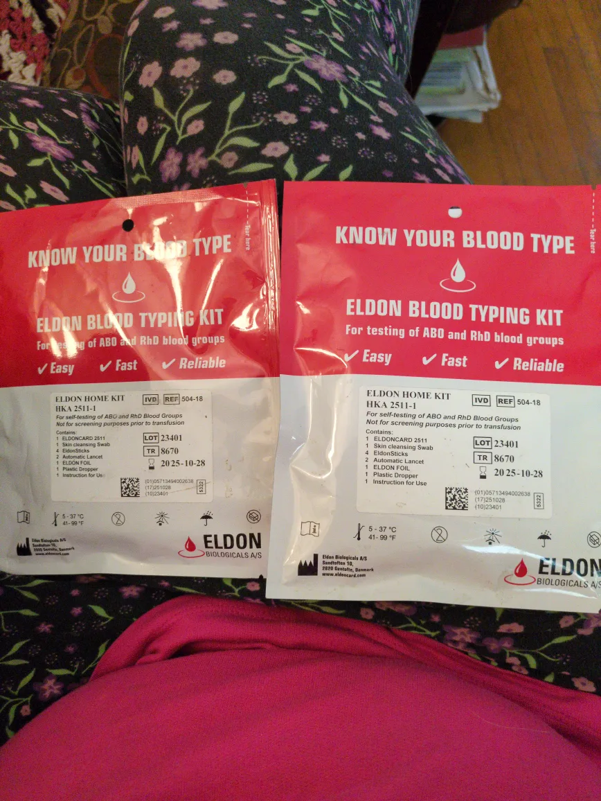Eldon Blood Typing Kit - New! thumbnail