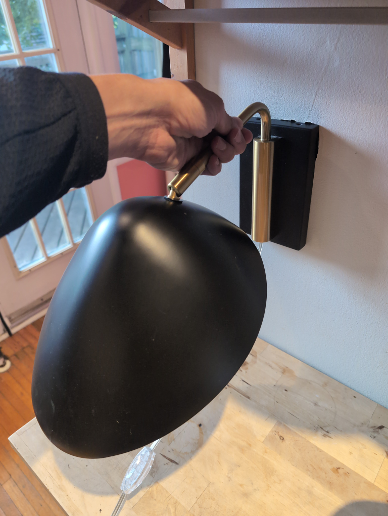 West Elm - Curvilinear collection - Black & Gold Wall Lamps (2) - photo 2