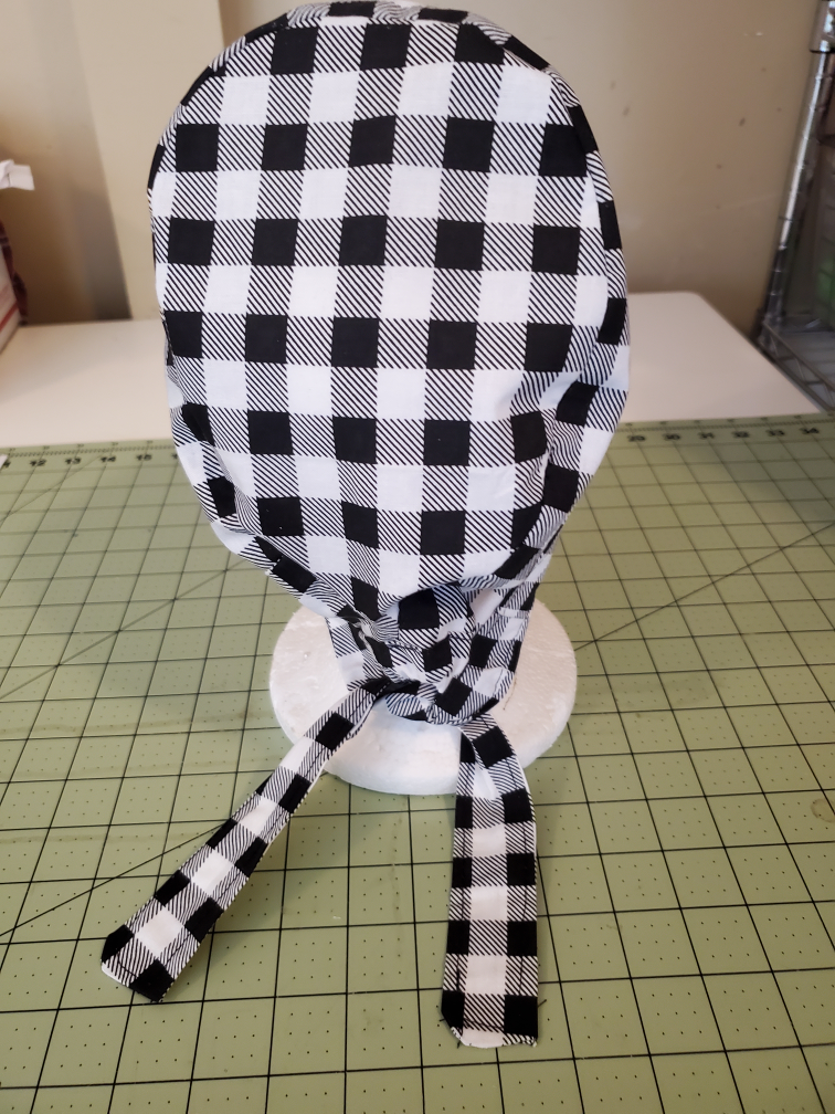 Hand Crafted Scrub Cap - Black and White Checkered - photo 4