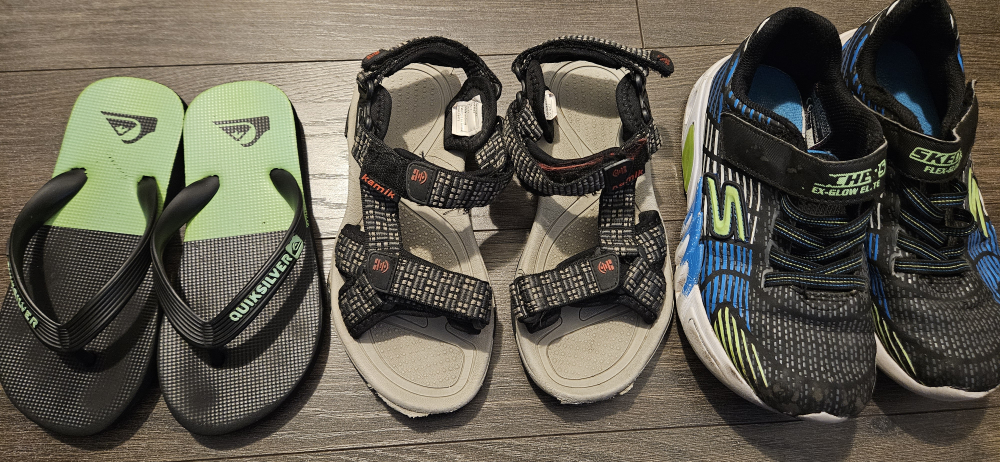 Kids' Quiksilver Flip Flops, Kamik Sandals, Skechers Shoes
