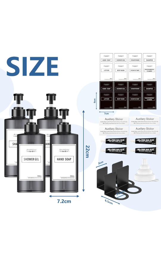 Black Soap Dispenser Set New