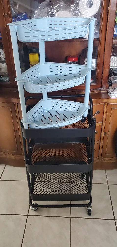 Rolling Storage Cart - Blue & Black thumbnail