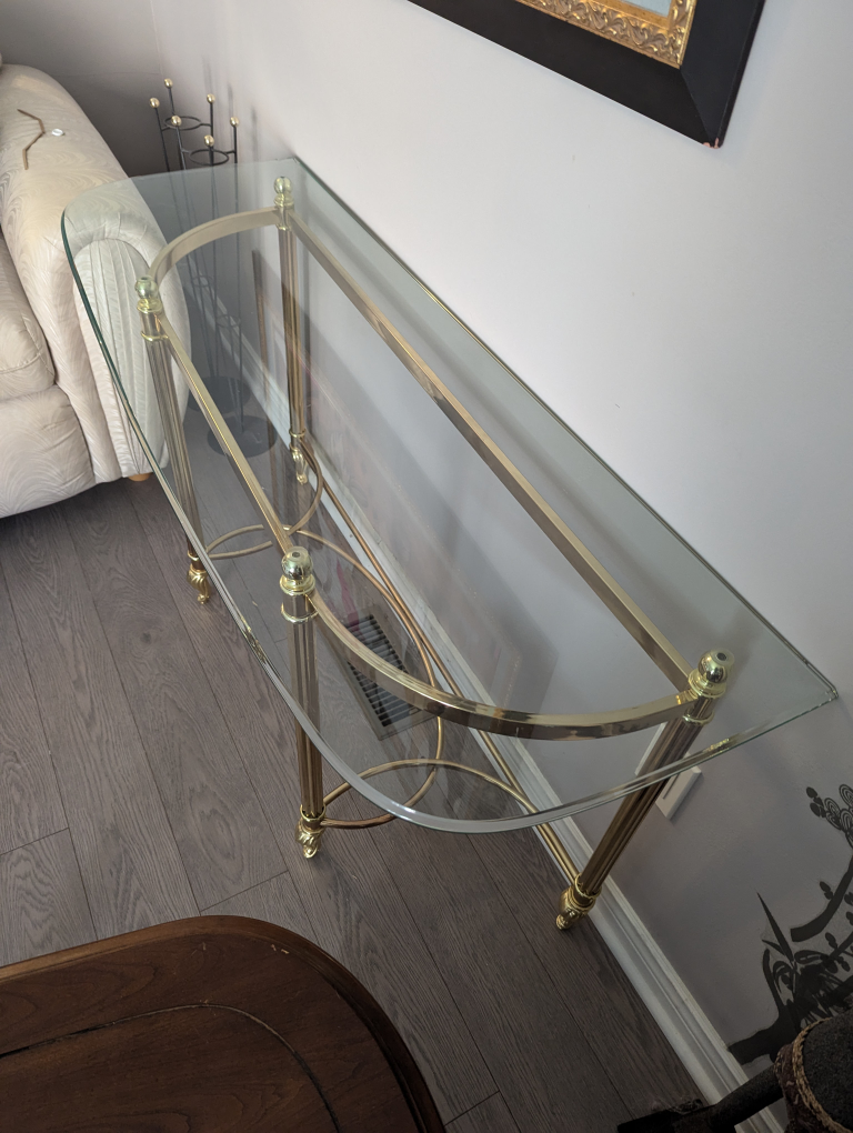 Glass Top Console Table - Gold Finish - photo 2