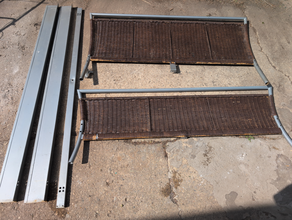 Wicker and Metal Bed Frame