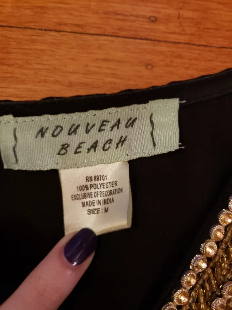 Nouveau Beach Black Tunic - Size M image indicator(3)