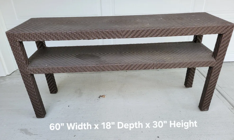 Beautiful Patio Wicker Console Table - 60"x18"x30" image indicator(2)