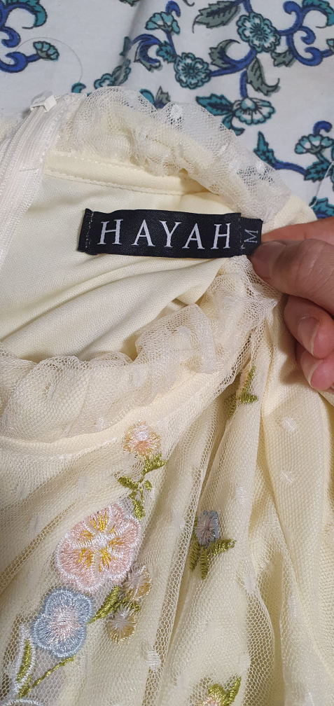 HAYAH Cream Floral Embroidered Maxi Dress - Size M - photo 3