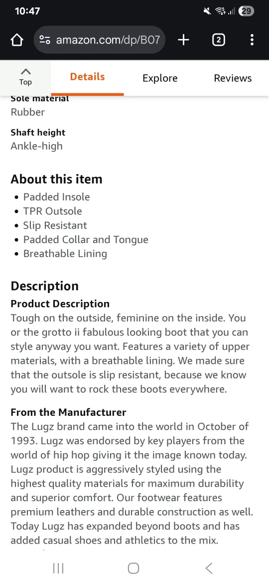 Lugz Black Hiking (and winter?) Boots, Size 9 image indicator(9)