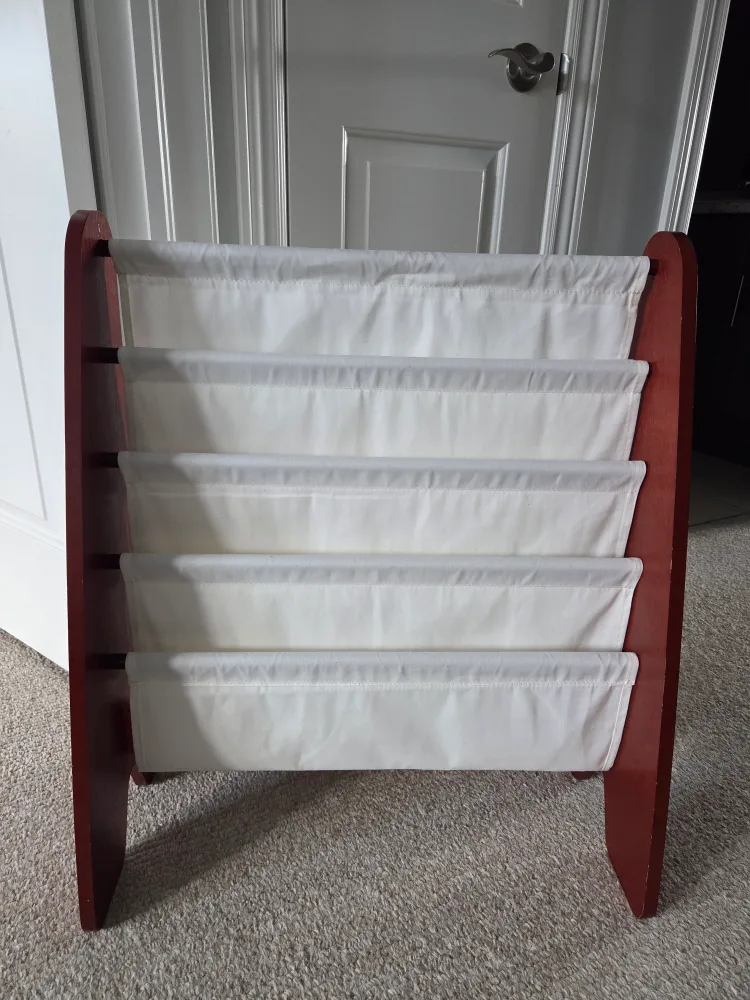 Kids' Book Rack with Fabric Baskets