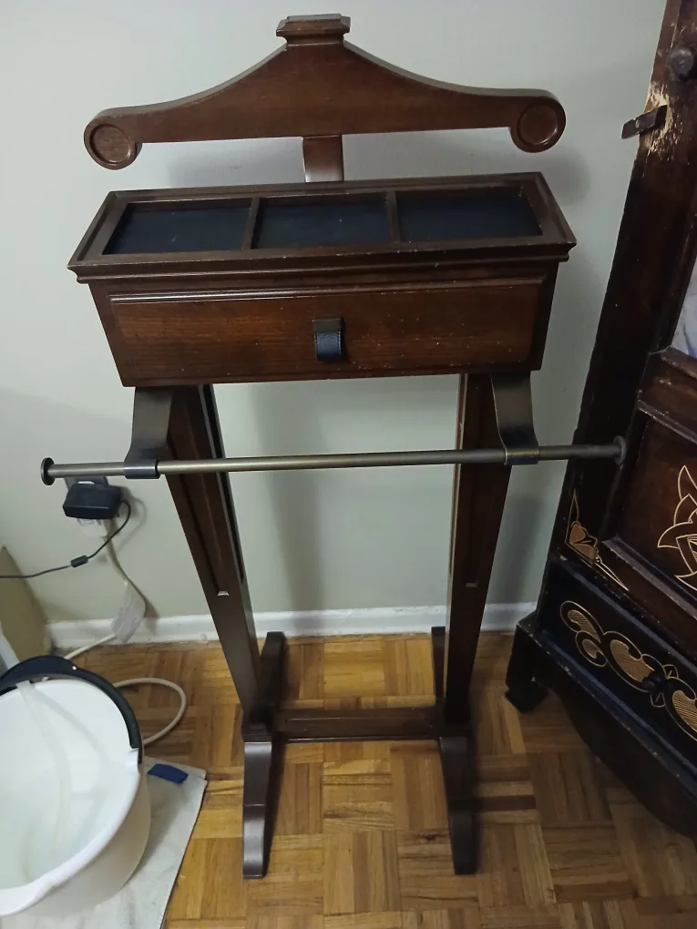 Wooden Valet Stand with Drawer thumbnail