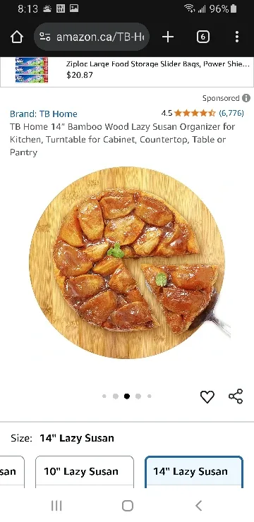 TB Home 14" Bamboo Wood Lazy Susan image indicator(4)