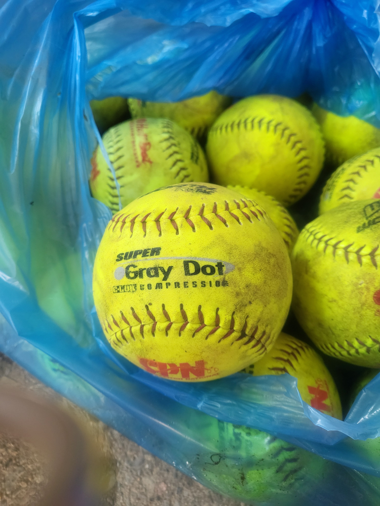 Worth Super Gray Dot Softballs, 18 total