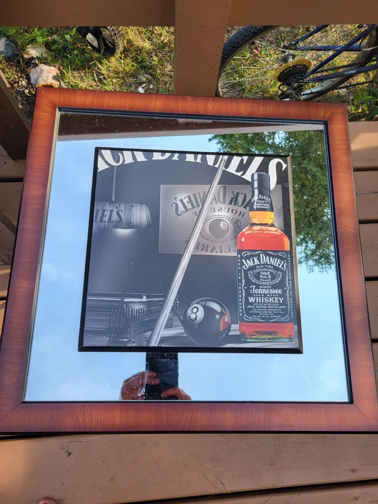Jack Daniel's Mirror with Brown Frame thumbnail