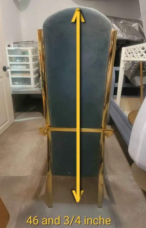 6 Accent Dining Chair - Blue Velvet & Gold Frame thumbnail