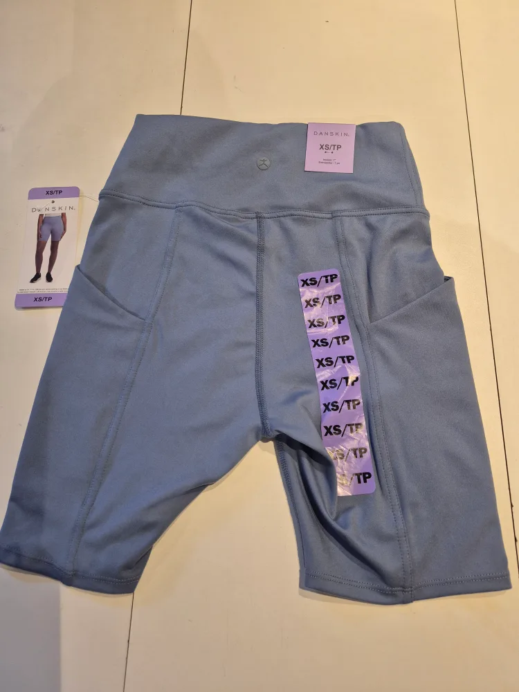 Danskin XS/TP Blue Bike Shorts - New with Tags! thumbnail