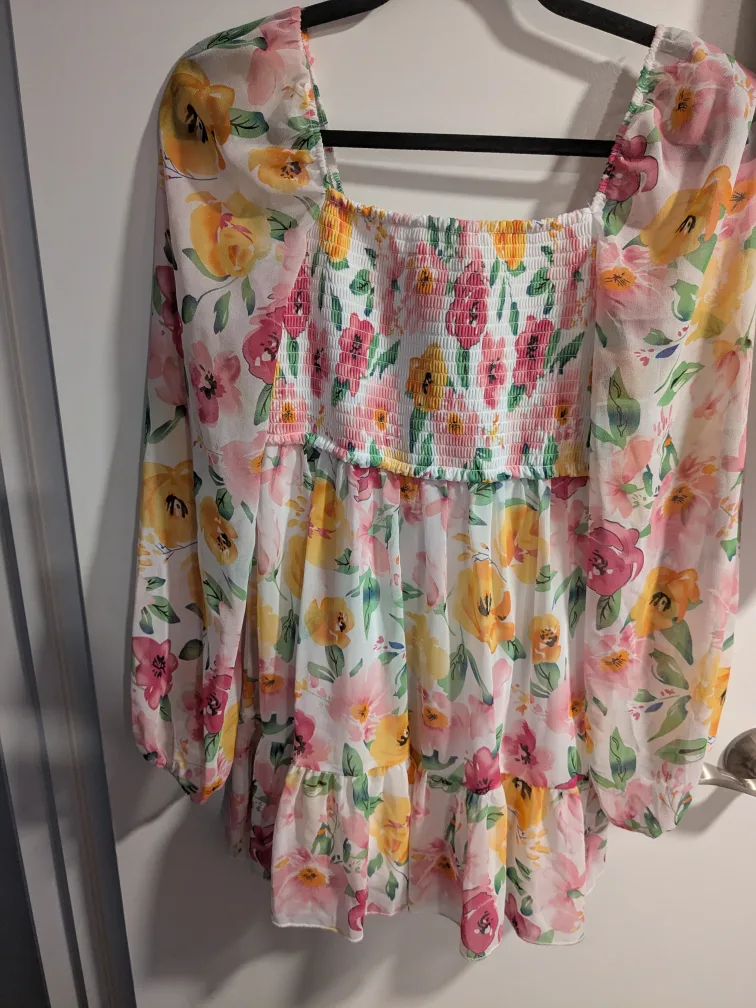 Floral Print Long Sleeve Dress thumbnail