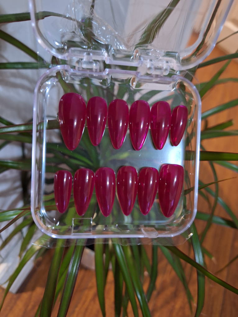 Burgundy Press-On Nails - New!