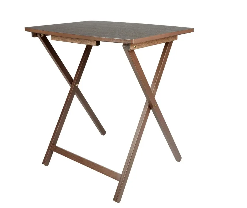Folding Brown Wood TV Tray Table image indicator(4)