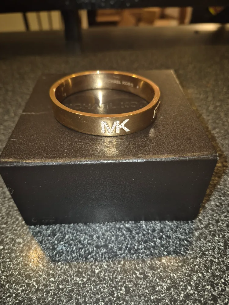 Michael Kors Gold Bangle Bracelet with MK Logo
