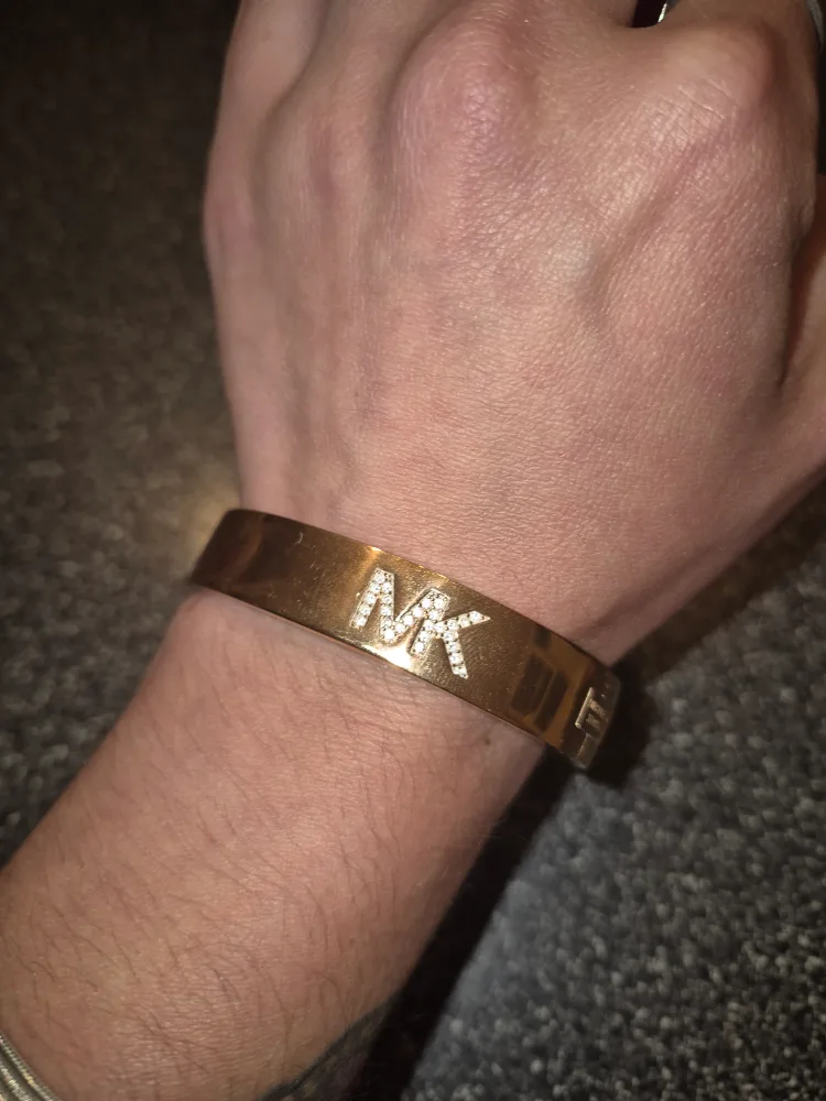 Michael Kors Gold Bangle Bracelet with MK Logo image indicator(4)