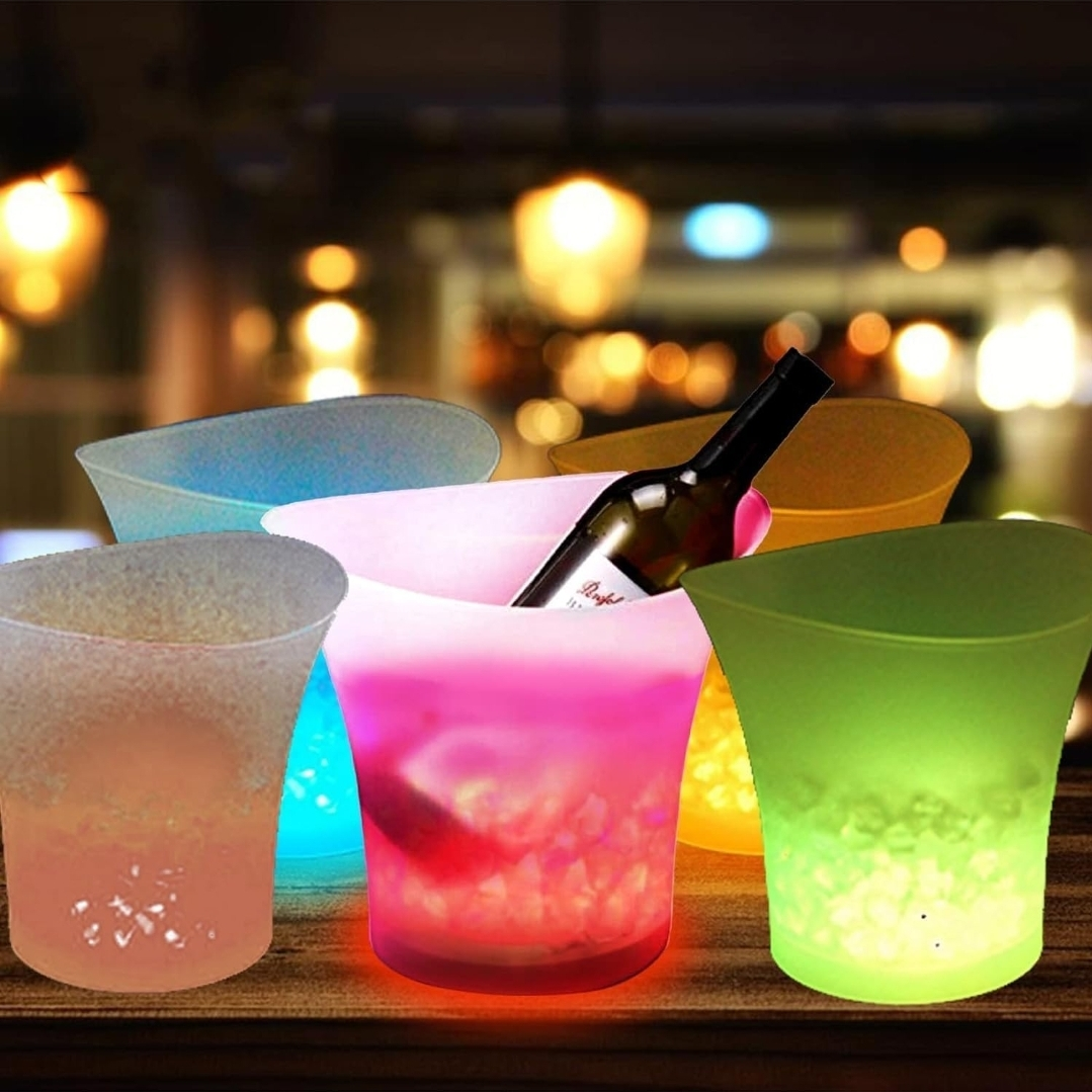 Techomey 3 Pcs LED Ice Bucket Set – for Parties, Bars, & Event