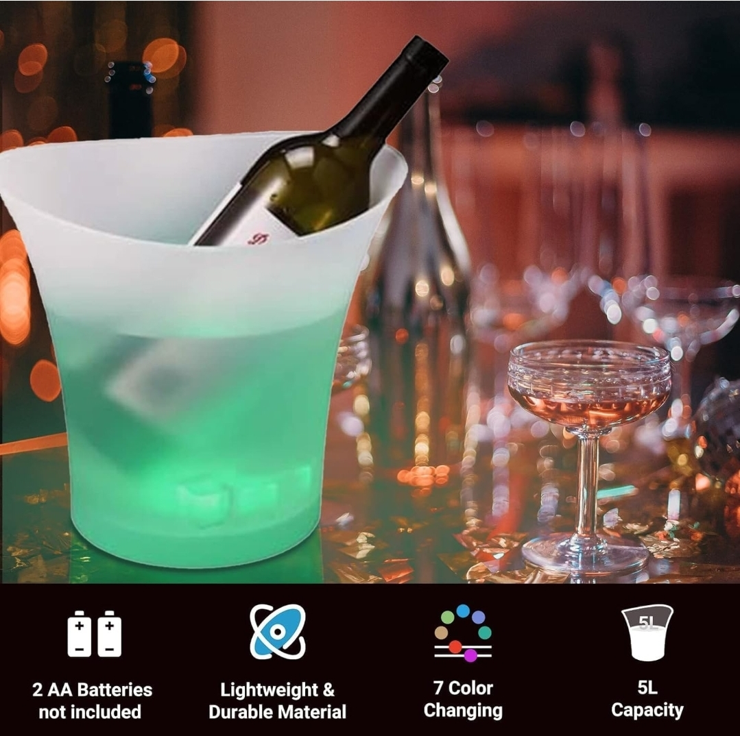 Techomey 3 Pcs LED Ice Bucket Set – for Parties, Bars, & Event - photo 2