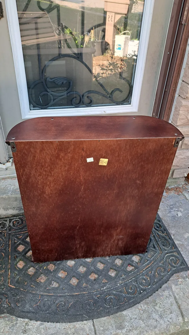 Vintage The Bombay Company Wooden Wall Mounted Curio W/mirror image indicator(4)