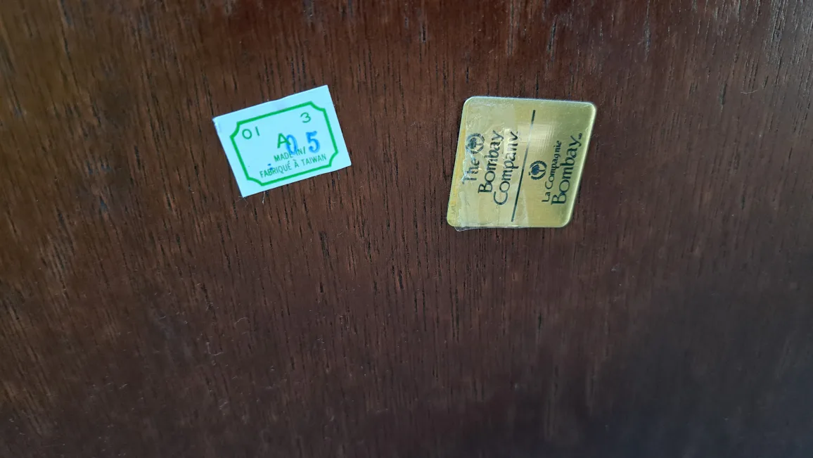 Vintage The Bombay Company Wooden Wall Mounted Curio W/mirror image indicator(5)