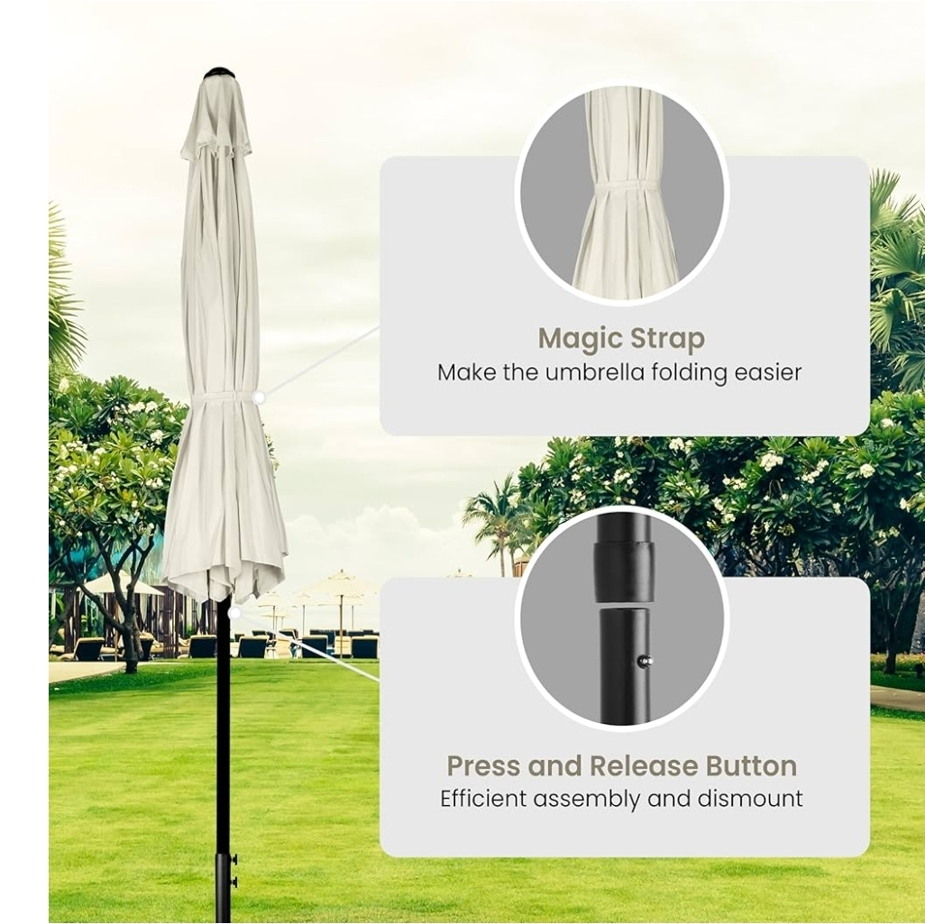 Outdoor Patio Umbrella - Beige - photo 4