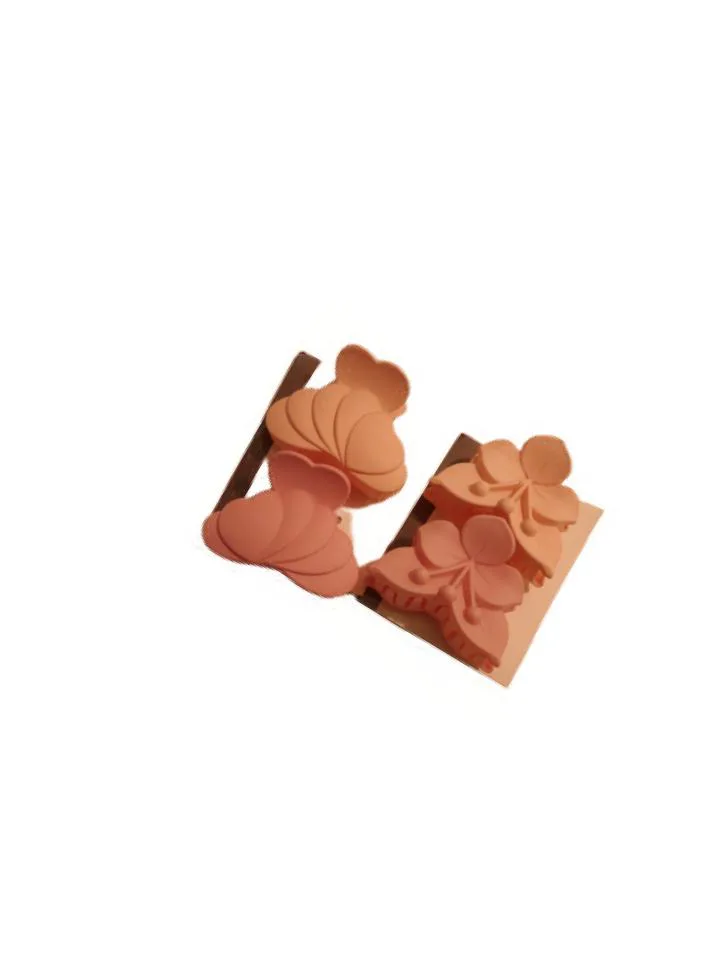 Cute Peach Hair Clips - Flower & Shell Design thumbnail