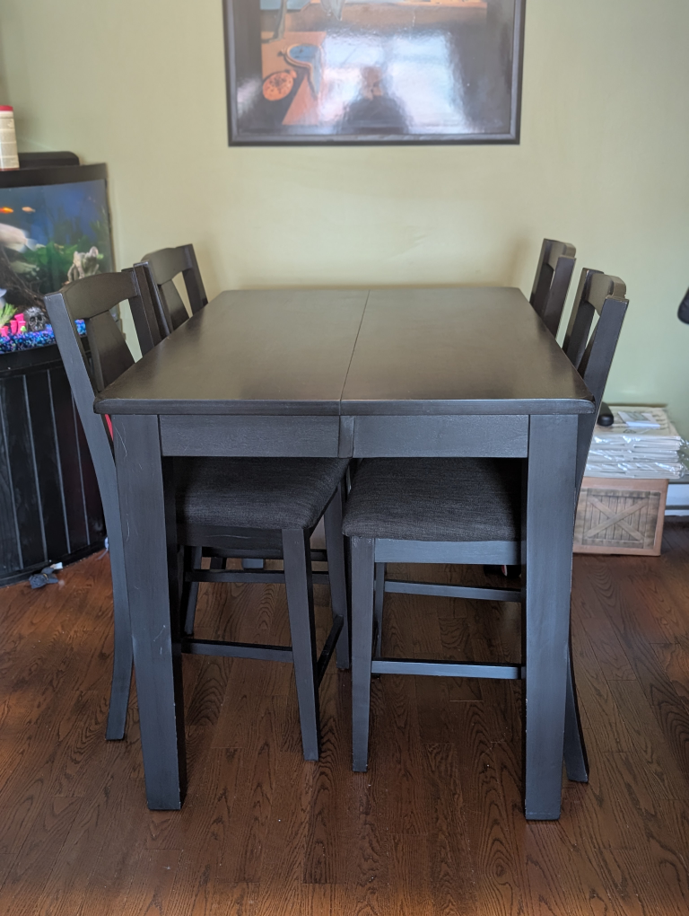 Dark Brown/black Dining Table with 4 Chairs - photo 4