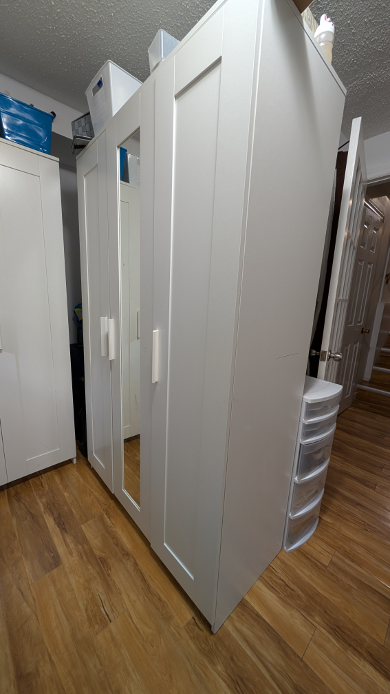 White Wardrobe with Mirror Door