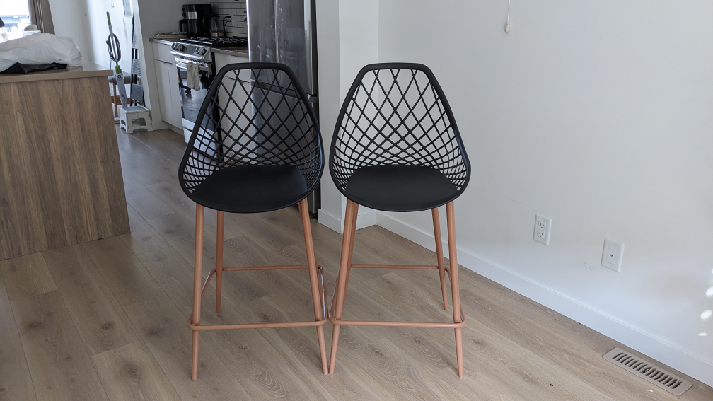 Set of 2 Black Kitchen Bar Stools