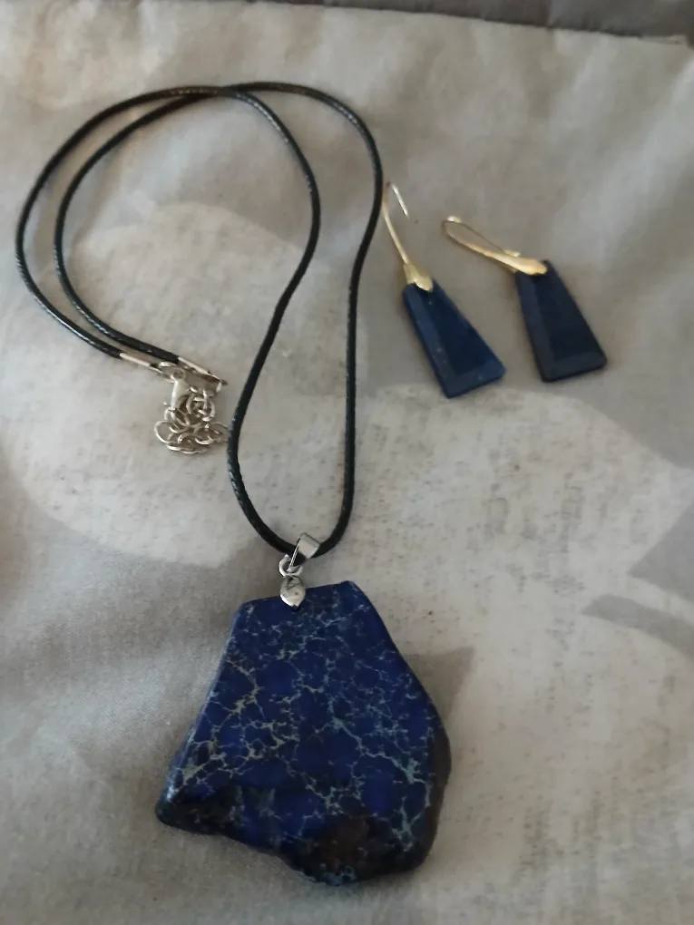 Blue Jasper Necklace & Earring Set thumbnail