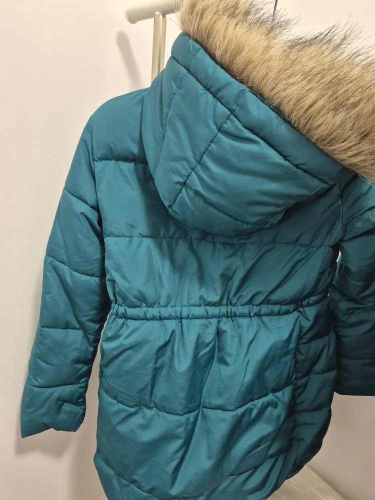 GAP Puffer Jacket with Faux Fur Hood - Size M thumbnail