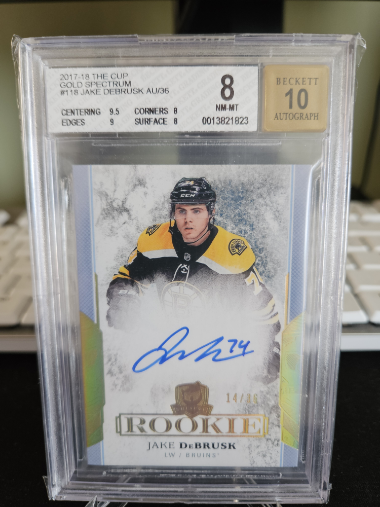 2017-18 The Cup Jake Debrusk Rookie Card