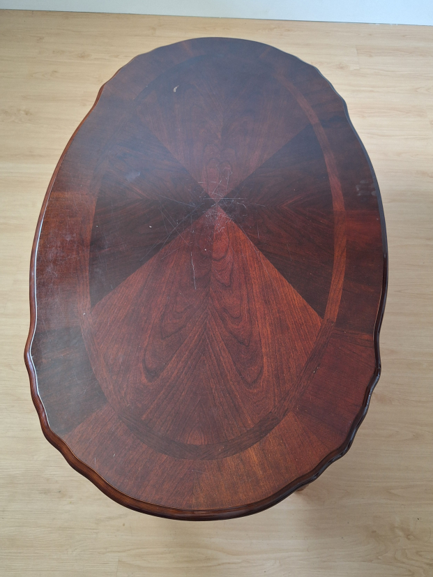 Vintage Oval Coffee Table - Dark Wood - photo 2
