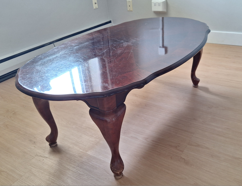 Vintage Oval Coffee Table - Dark Wood - photo 3