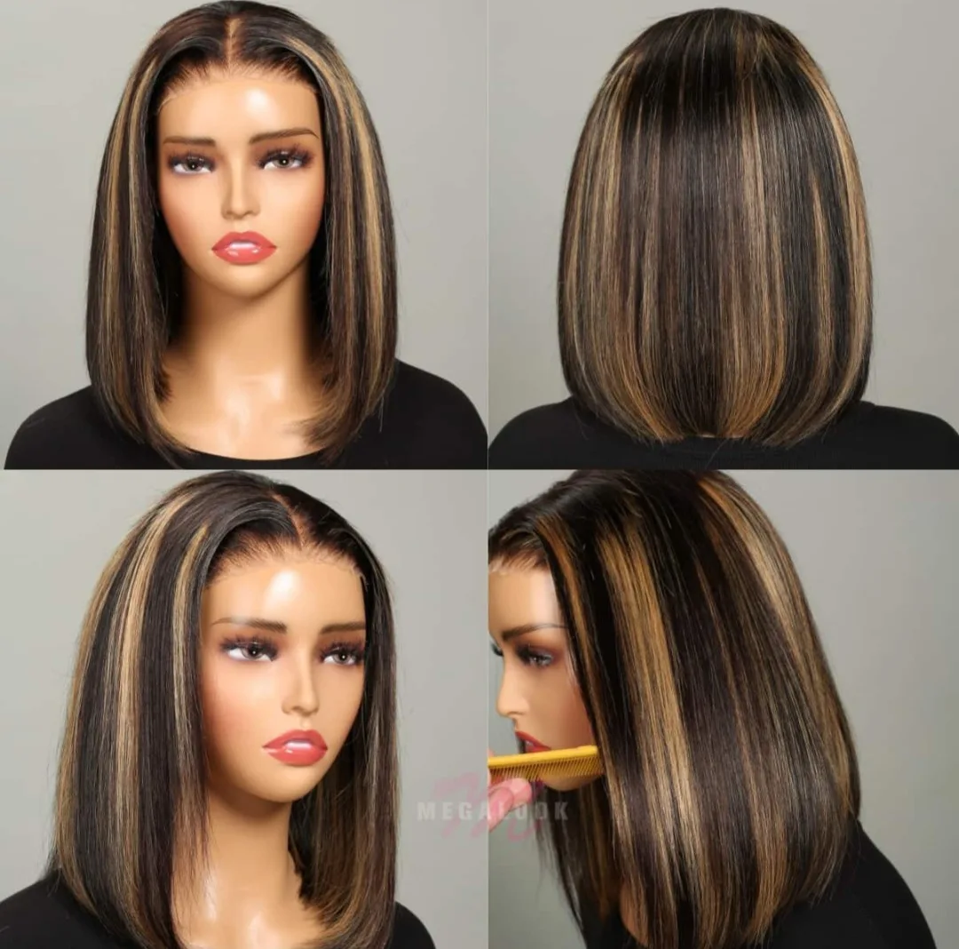 13x4 Balayage Bob Wig – 10” Straight, Pre-Cut Lace image indicator(2)