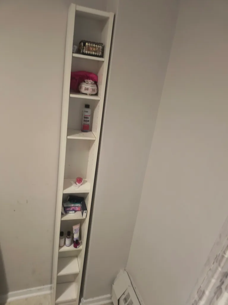 Tall White Bathroom Shelf image indicator(2)