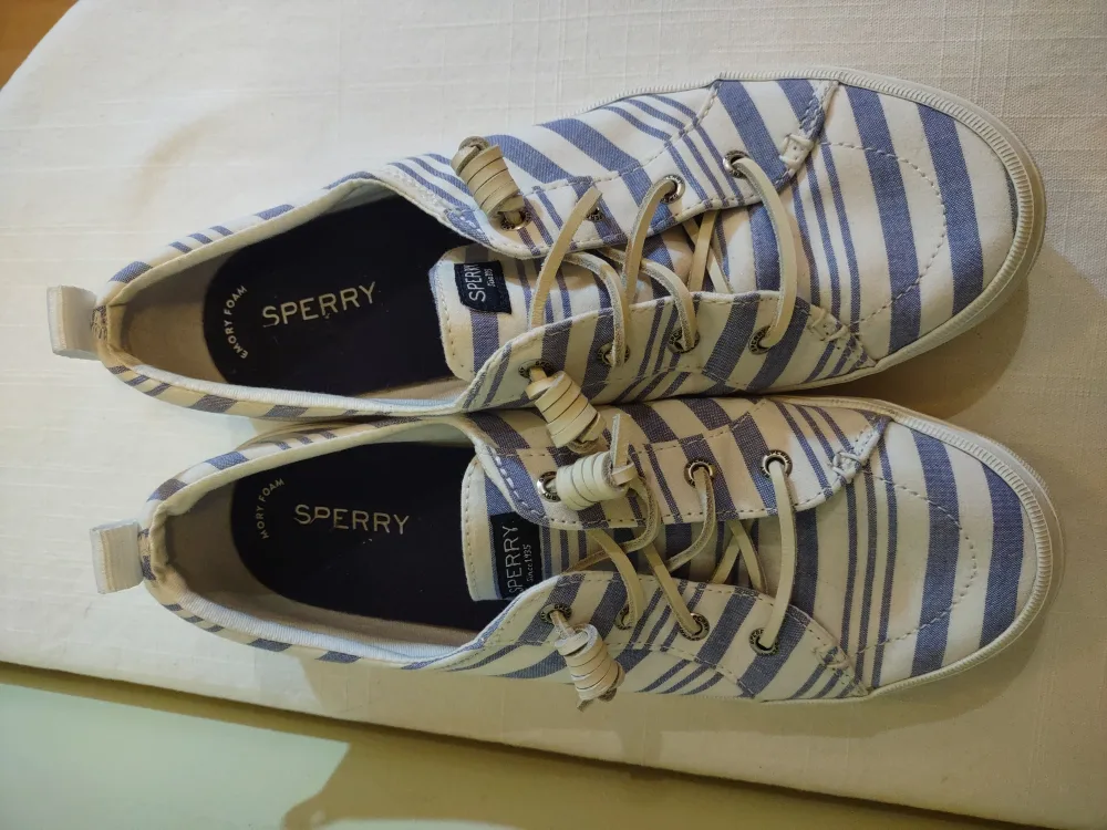 Sperry Women's Seacycle Crest Vibe Striped Blue Sneaker Size 9.5 image indicator(6)