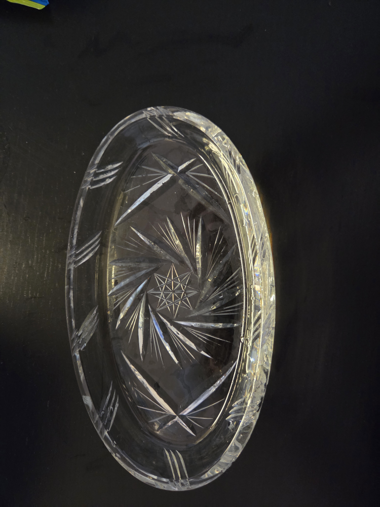 Crystal Glass Oval Serving Dish