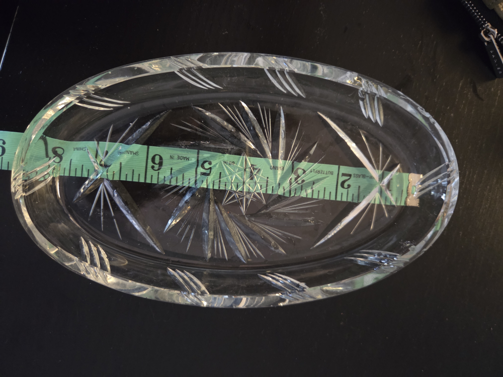 Crystal Glass Oval Serving Dish - photo 3