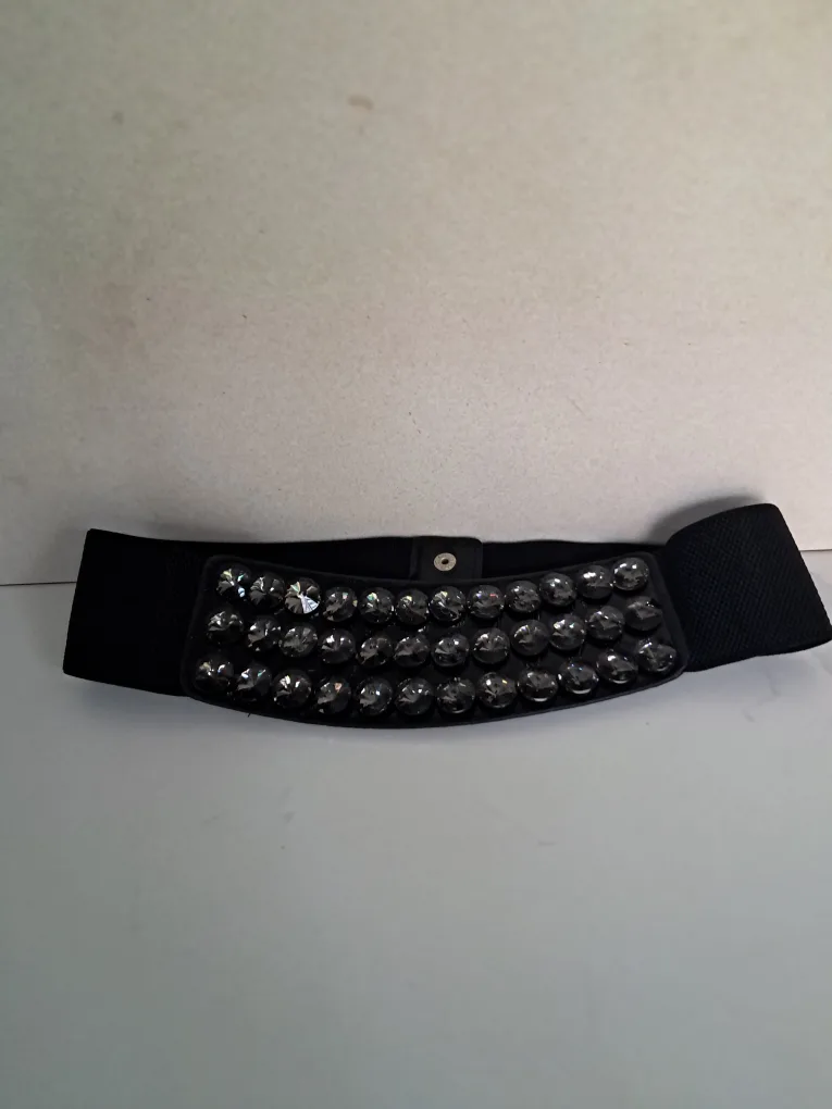Black Elastic Rhinestone Belt thumbnail