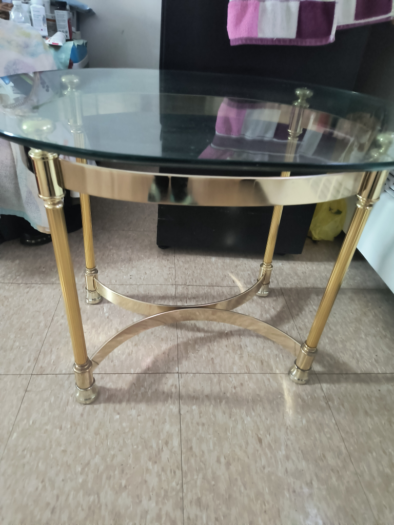Glass Top Coffee Table with Gold Frame - photo 2