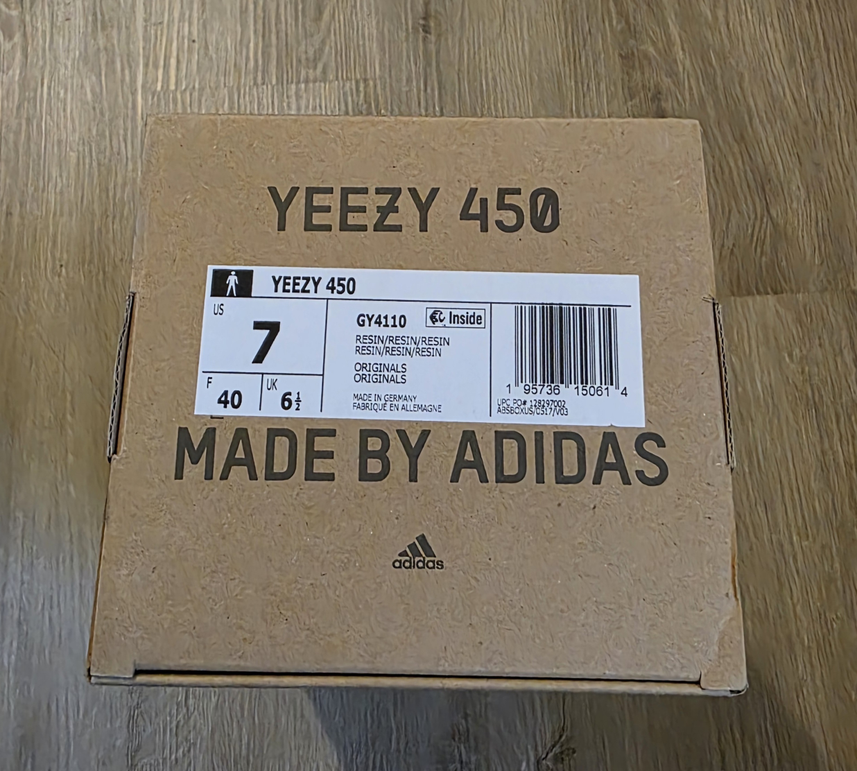 Adidas Yeezy 450 Resin US 7