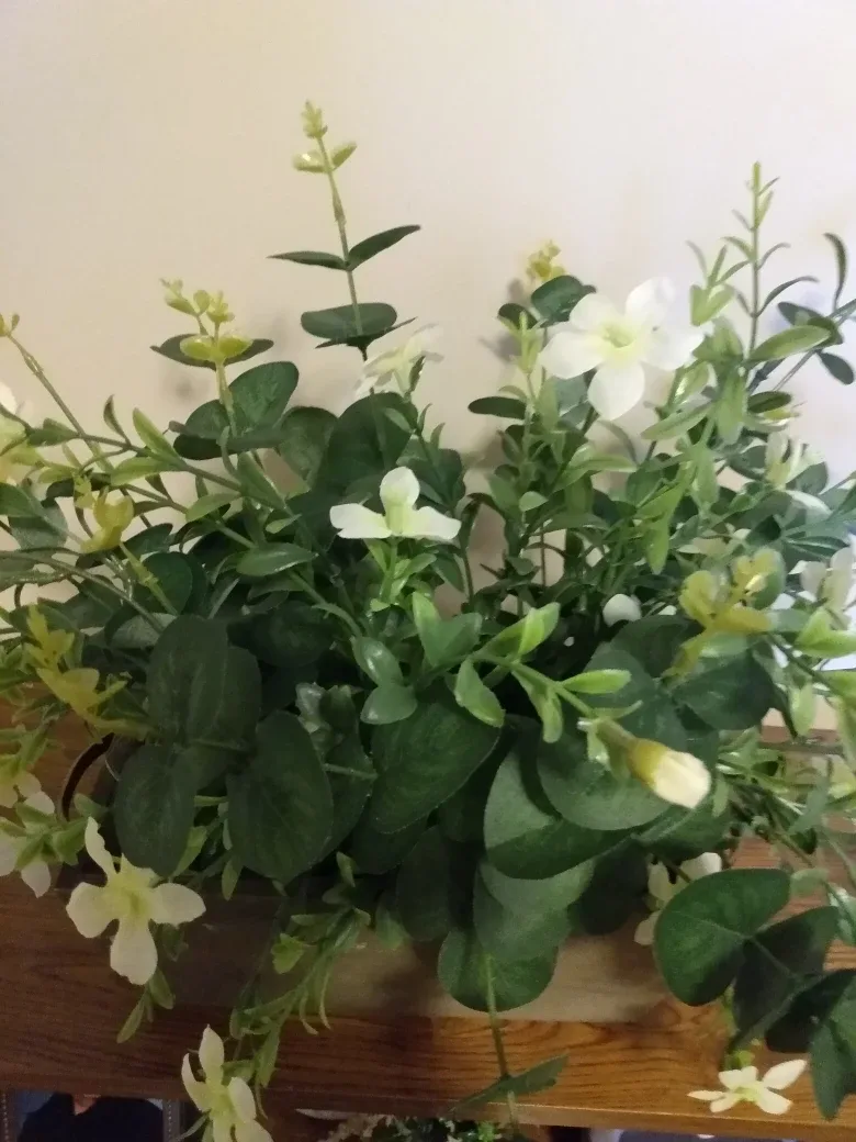 Eucalyptus  Flower Arrangement wooden box with metal handle thumbnail