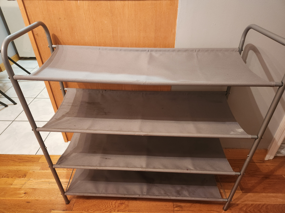 4-Tier Gray Shoe Rack